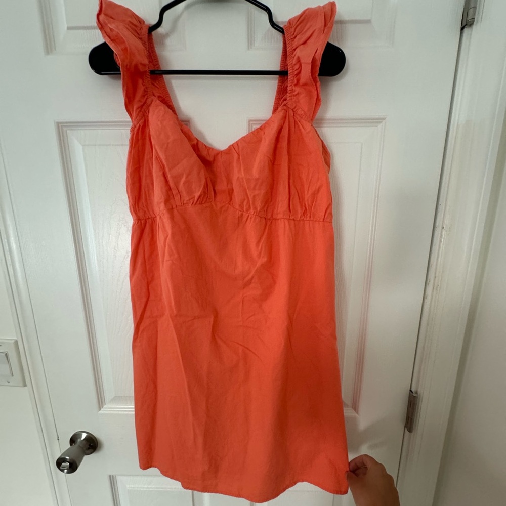Orange mini casual sundress,